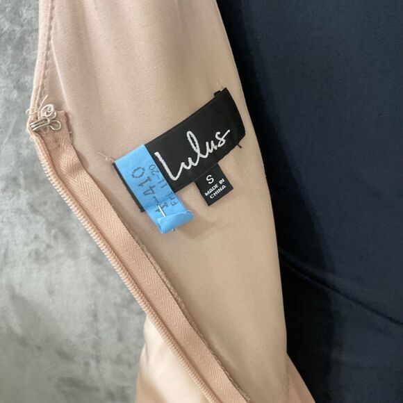 Lulus Formal Maxi Dress Shining Glory women’s size S Champagne Beige Blush? Gown - Picture 4 of 11